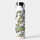 Sage Green Watercolor French Country Olive Pattern ウォーターボトル (正面)