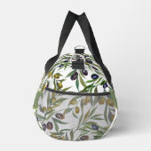 Sage Green Watercolor French Country Olive Pattern ダッフルバッグ (右)