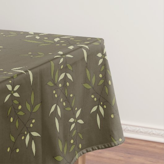 Sage Green Watercolor French Country Olive Pattern テーブルクロス (インサイチュ)