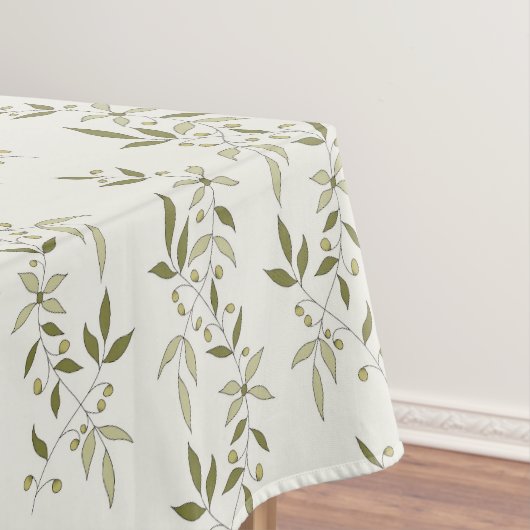 Sage Green Watercolor French Country Olive Pattern テーブルクロス (インサイチュ)