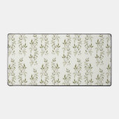 Sage Green Watercolor French Country Olive Pattern デスクマット (正面)