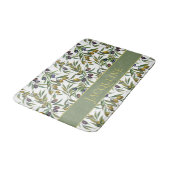 Sage Green Watercolor French Country Olive Pattern バスマット (アングル)