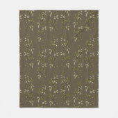Sage Green Watercolor French Country Olive Pattern フリースブランケット (正面)