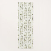 Sage Green Watercolor French Country Olive Pattern ヨガマット (裏面)