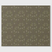Sage Green Watercolor French Country Olive Pattern ラッピングペーパー (フラット)