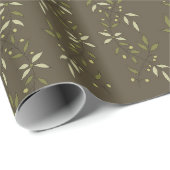 Sage Green Watercolor French Country Olive Pattern ラッピングペーパー (ロールコーナー)