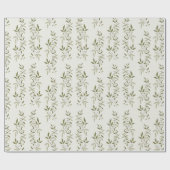 Sage Green Watercolor French Country Olive Pattern ラッピングペーパー (フラット)