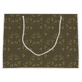 Sage Green Watercolor French Country Olive Pattern ラージペーパーバッグ (正面)