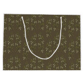 Sage Green Watercolor French Country Olive Pattern ラージペーパーバッグ (裏面)