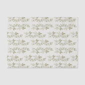 Sage Green Watercolor French Country Olive Pattern 薄葉紙 (正面)