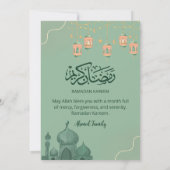 Sage Green Watercolor Mosque Iftar Dinner 招待状 (裏面)