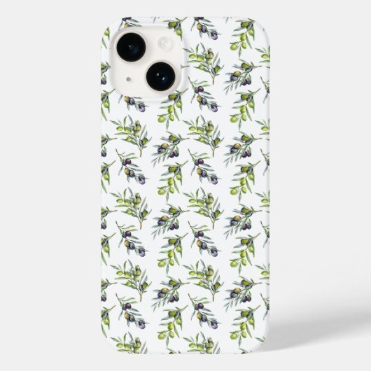 Sage Green Watercolor Olives Case-Mate iPhoneケース (裏面)