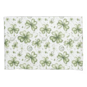 Sage Green Watercolor Shamrocks Clovers Pattern 枕カバー (正面)