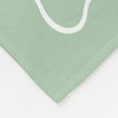 Sage Green Wavy Border Monogrammed フリースブランケット (角)