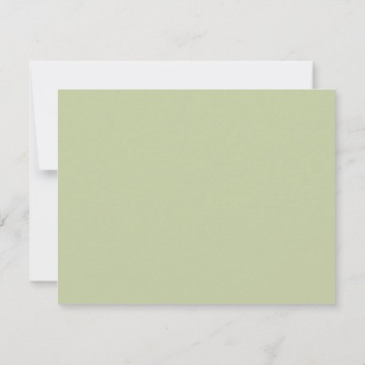 Sage Green Wavy Frame Note Card 招待状 (裏面)