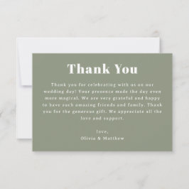  sage green wedding | シンプルでエレガントなガーデンウェディング サンキューカード