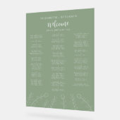 Sage Green Wedding Alphabetical Seating Chart  アクリルサイン (傾斜)