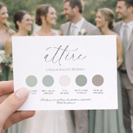 Sage Green Wedding Attire Card with Neutral Color 招待状