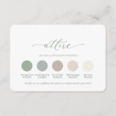 Sage Green Wedding Attire Color Palette Card  招待状 (正面)