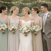 Sage Green Wedding Attire Color Palette Card  招待状