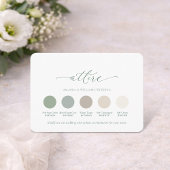 Sage Green Wedding Attire Color Palette Card  招待状