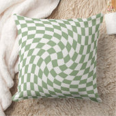 sage green wedding collection チェックチェック クッション (ブランケット)