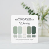 Sage Green Wedding Color Palette Card 招待状 (スタンド正面)