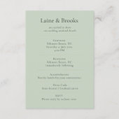 Sage Green Wedding Details Card | Minimal Elegant  エンクロージャーカード (正面)