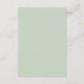 Sage Green Wedding Details Card | Minimal Elegant  エンクロージャーカード (裏面)