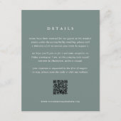 Sage Green Wedding Details Card with QR Code エンクロージャーカード (正面)
