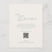 Sage Green Wedding Details Card with QR Code 招待状 (正面)