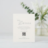 Sage Green Wedding Details Card with QR Code 招待状 (スタンド正面)