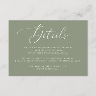  sage green wedding details   elegant accommodatio エンクロージャーカード