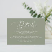 sage green wedding details | elegant accommodatio エンクロージャーカード (スタンド正面)