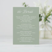 Sage Green Wedding Details Information Insert Card 出欠カード (スタンド正面)