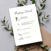 Sage Green Wedding Details QR Code Timeline エンクロージャーカード