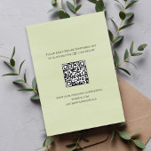 Sage Green Wedding Details QR Code Timeline Card エンクロージャーカード