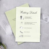 Sage Green Wedding Details QR Code Timeline Card エンクロージャーカード