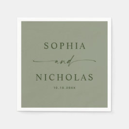 Sage Green Wedding | Elegant Minimalist Spring スタンダードカクテルナプキン