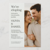 Sage Green Wedding Elopement Minimal Photo 招待状 (正面)