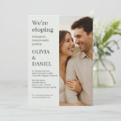 Sage Green Wedding Elopement Minimal Photo 招待状 (スタンド正面)