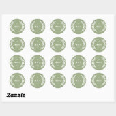 Sage Green Wedding Envelope Seal ラウンドシール (シート)
