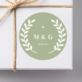Sage Green Wedding Envelope Seal ラウンドシール