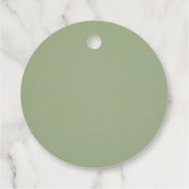 Sage Green Wedding Favor Tag フェイバータグ (裏面)