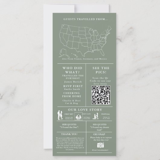 sage  Green Wedding Infographic Program (裏面)