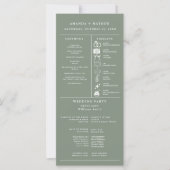 sage Green Wedding Infographic Program (正面)