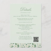 Sage Green Wedding Information Card エンクロージャーカード (正面)
