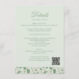 Sage Green Wedding Information Card エンクロージャーカード