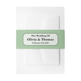 Sage Green Wedding Invitation Belly Band 招待状ベリーバンド