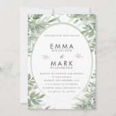Sage Green Wedding Invitation | Elegant Botanical  招待状 (正面)
